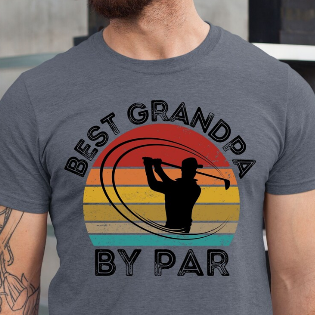 Best Grandpa By Par Shirt, Grandpa Golf Shirt, Golfing Grandpa