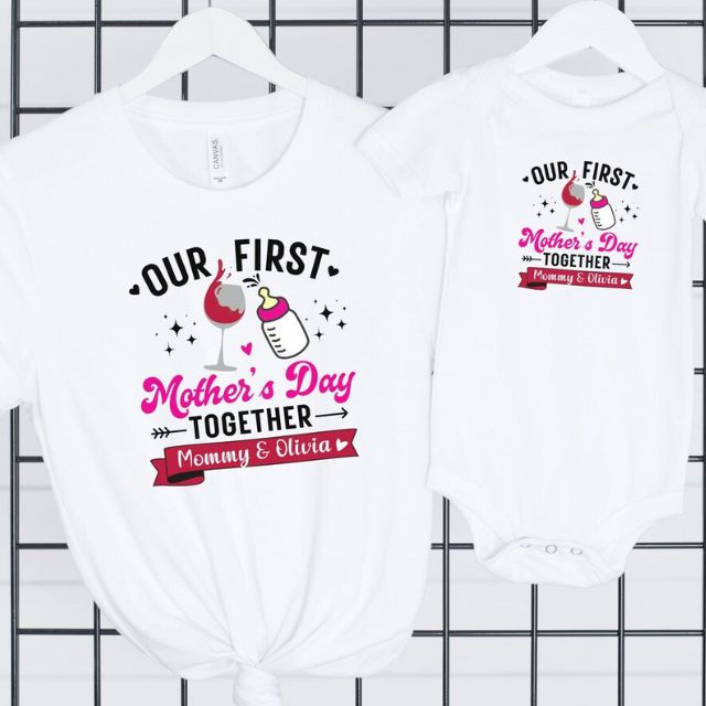 First Mother's Day Matching Shirt, Personalized Our First Mothers Day Shirt