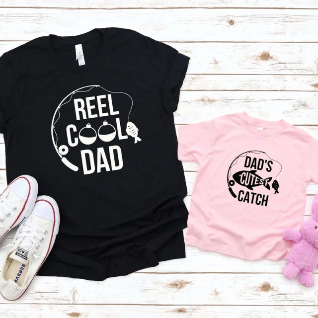 Reel Cool Dad Shirt, Dad's Cutest Catch onesie, Father And Baby matching  Shirt, Daddy And Me Fishing Shirt, Fathers Day Gift, Fishing Dad - Kiwi  Picks Tees
